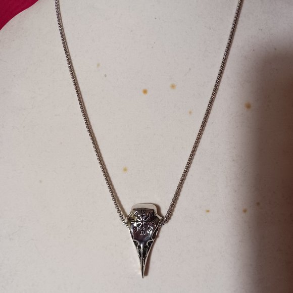 Viking Compass Raven Skull Stainless Steel Necklace NWOT - Picture 4 of 15